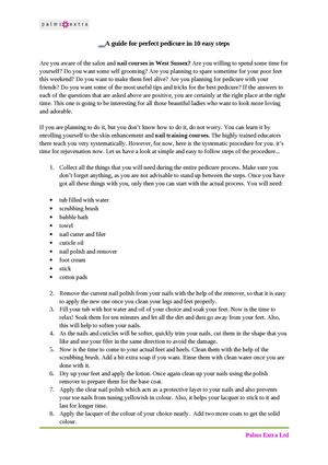 A guide for perfect pedicure in 10 easy steps