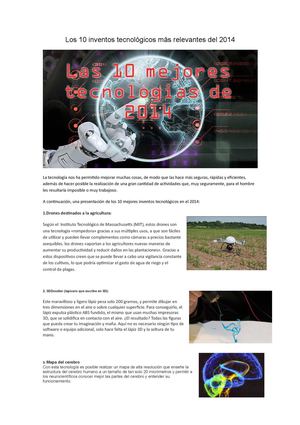 LOS 10 INVENTOS MAS INNOVADORES 2014