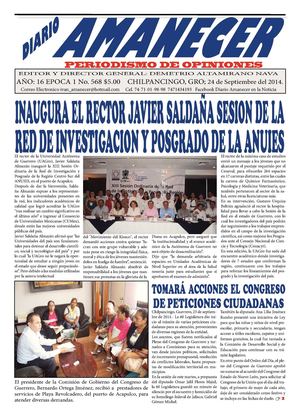 Periodico Amanecer en la Noticia 24 de Septiembre del 2014.