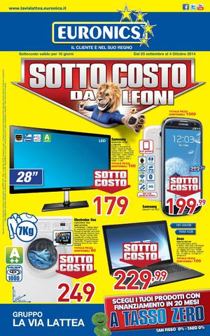 Volantino Euronics Via Lattea dal 25 settembre al 8 Ottobre 2014