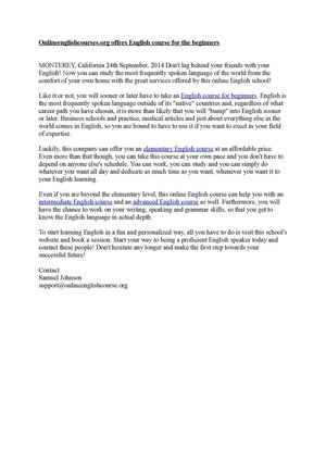 Onlineenglishcourses.org offers English course for the beginners