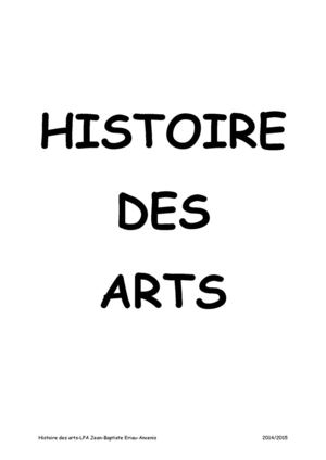 Livret Hisoire des Arts 2014/2015