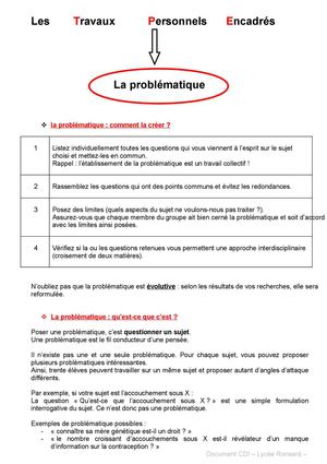LA PROBLEMATIQUE