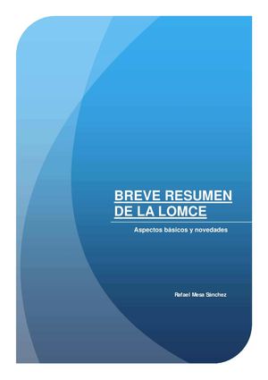 Breve Resumen De La Lomce 2