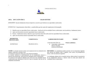 UNIDAD DIDÁCTICA educacion fisica