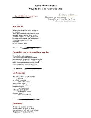 El otoño recorre las islas/José Emilio Pacheco