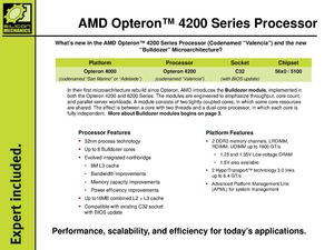 AMD Opteron™ 4200 Series Processor Guide, Silicon Mechanics