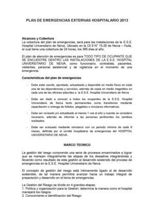 Plan de Emergencias hospitalario