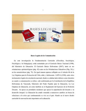 Bases Legales de la Comunicación