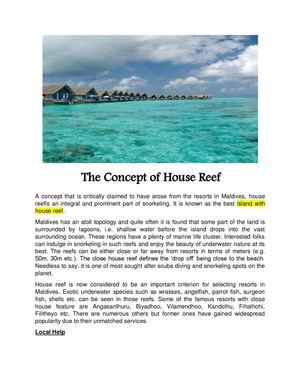 The Concept of House Reef