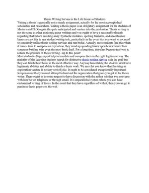 Thesis Writing Service is the Life Savers of Students