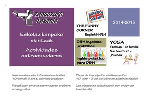 Eskolaz Kanpoko Ekintzak 2014 2015