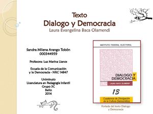 Texto Dialogo y Democracia de Laura Evangelina Baca Olamendi