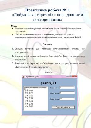 Практична робота № 1. Побудова алгоритмів з повтореннями