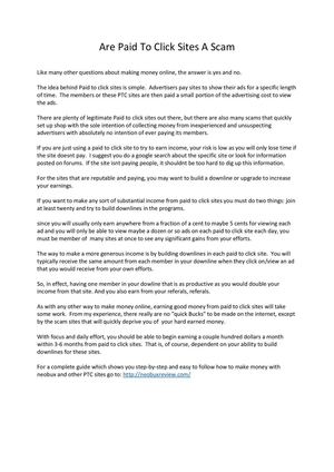 Are Paid To Click Sites A Scam