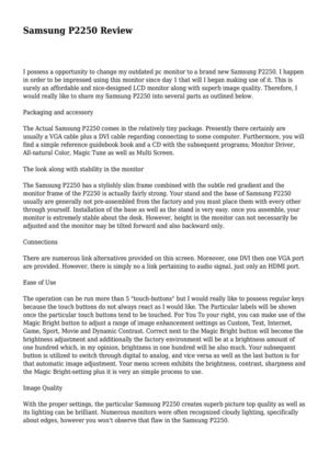 Samsung P2250 Review