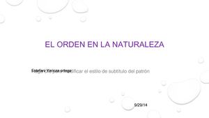 el orden de la naturaleza