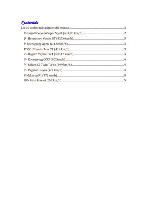 Los 10 coches más rápidos del mundo