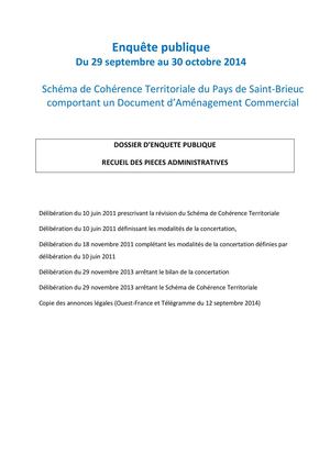 Dossier d'enquête publique SCOT Pays de Saint-Brieuc : recueil des pièces adminsitratives