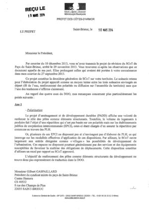 Dossier d'enquête publique SCOT Pays de Saint-Brieuc : avis des PPA et personnes consultées