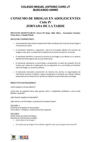 Consumo De Drogas En Adolescentes