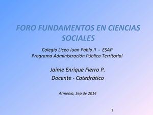 Fundam Ccia Sociales Foro