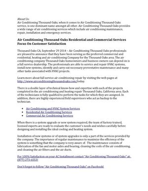 Air Conditioning Installation and Repair Thousand Oaks