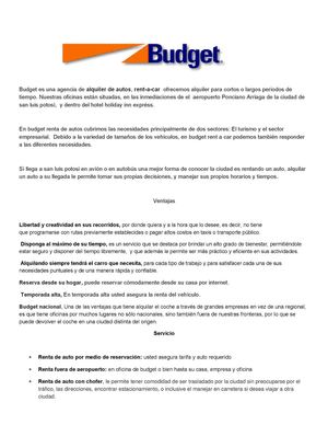 Cuadernillo Budget