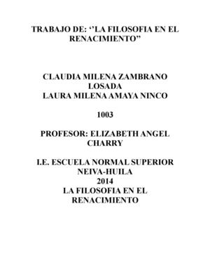 Trabajo De Filosofia Renacentista