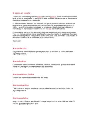 El Acento En Español