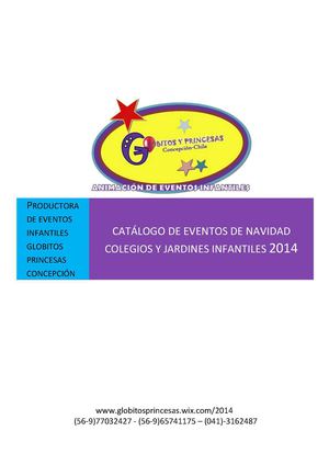 catalogo de eventos instituciones y colegios 2014