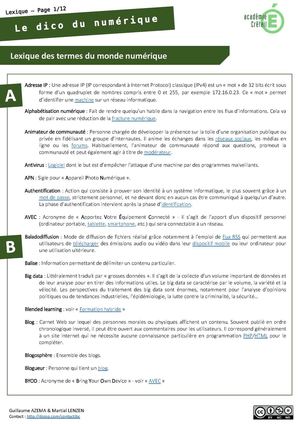 Lexique_numerique TIC