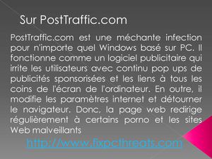 Les étapes pour désinstaller PostTraffic.com