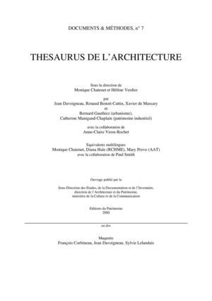 Thésaurus de l'architecture