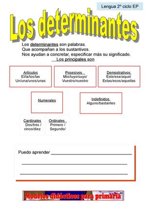 Determinantes Cuadernillo 2º ciclo