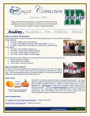 October 2014 HPCA Newsletter