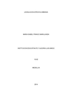 Legislacion Afrocolombiana