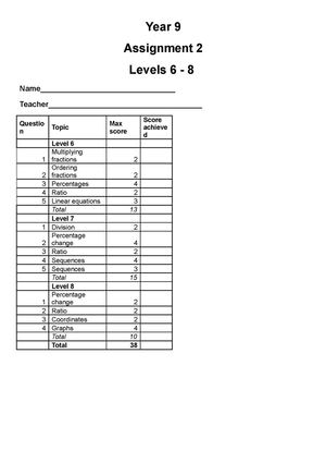 Y9 L6 8 Assignment 2