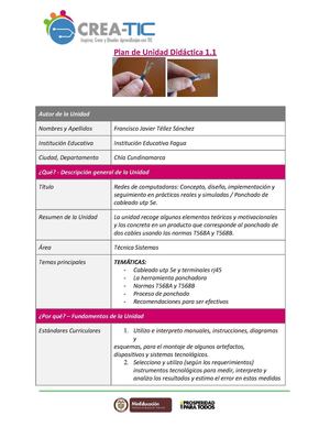 Unidad didáctica - Ponchado utp 5e