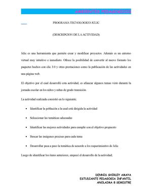 ACTIVIDADES JCLIC PARA GRADO TRANSICIÓN