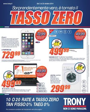 Volantino Trony dal 3 al 22 ottobre 2014 B