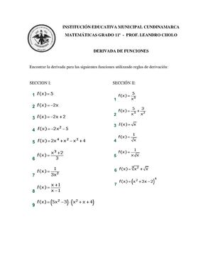 Guia Derivadas 11º