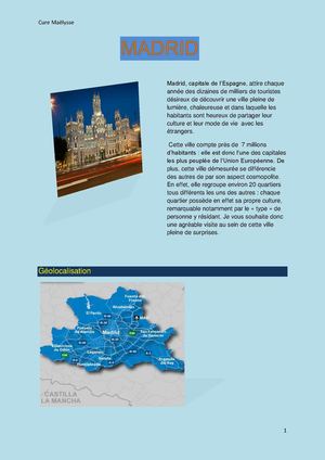 Fiche sur la ville de Madrid