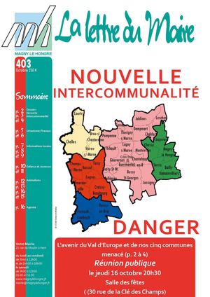 Lettre du Maire n°403 octobre 