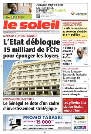 Edition du 3 Octobre 2014