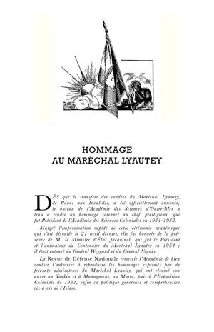 Rebreyend - Hommage au Maréchal Lyautey (juin 1961)