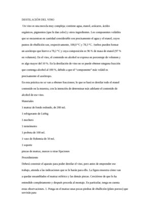 DESTILACIÓN DEL VINO