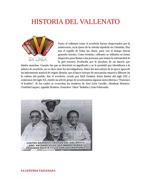 Historia Del Vallenato