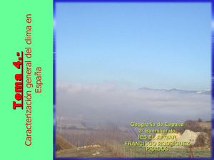 Tema 4 Caracterización General Del Clima En España