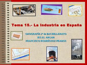 Tema 15 La Industria En España